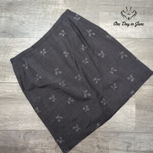 Eddie Bauer Wool Floral Skirt Size 6